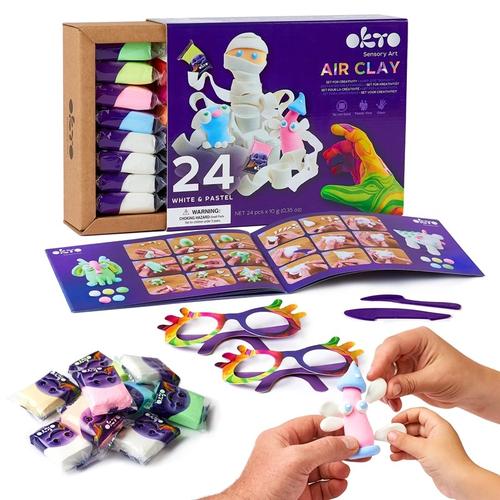 Set de Creatie Air Clay White&Pastel, 24 culori 1 Set de Creatie Air Clay White&Pastel, 24 culori