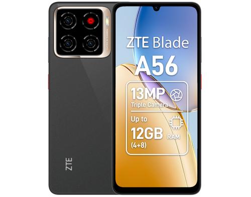 Telefon Mobil ZTE Blade A56, Procesor Unisoc T7200 Octa-Core, Ecran IPS LCD 6.75inch, 4GB RAM, 64GB Flash, Camera 13 MP, Wi-Fi, 4G, Dual Sim, Android (Negru)