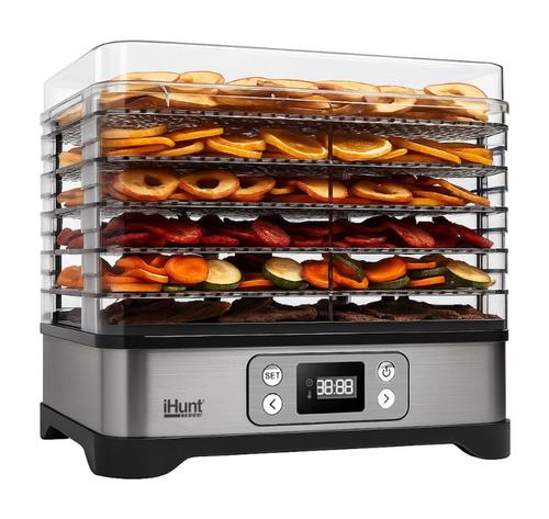 Aparat pentru uscat alimente iHunt Bro 3 în 1 Dehydrator, 220 W, Temporizator, Mentinere la cald, Control temperatura, Oprire automata (Argintiu) 1 Aparat pentru uscat alimente iHunt Bro 3 în 1 Dehydrator, 220 W, Temporizator, Mentinere la cald, Control temperatura, Oprire automata (Argintiu)