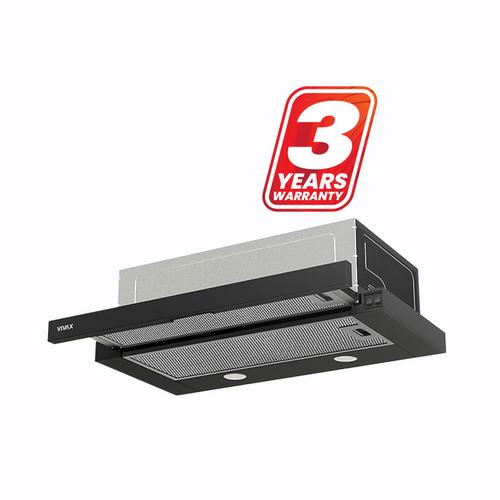 Hota incorporabila telescopica VIVAX CHO-60PT100T B, 289 m3/h, 2 trepte putere, Clasa D, Iluminare LED (Negru)