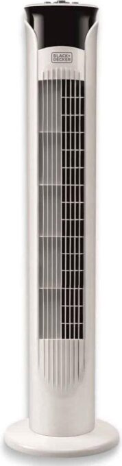 Ventilator turn Black+Decker BXEFT47E, 45 W, 3 viteze, Temporizator, Oscilatie, H 81 cm (Alb)