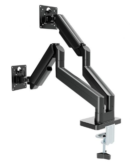 Suport de birou cu braț reglabil pentru monitor dublu Gembird MA-DA2-06, 17inch - 32inch, 10 Kg monitor (Negru)