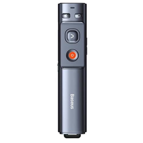 Presenter multifunctional Baseus Orange Dot Wireless, 2.4GHz, USB si USB-C, 250 mAh, Green Laser Pointer, Universal, Gri 1 Presenter multifunctional Baseus Orange Dot Wireless, 2.4GHz, USB si USB-C, 250 mAh, Green Laser Pointer, Universal, Gri