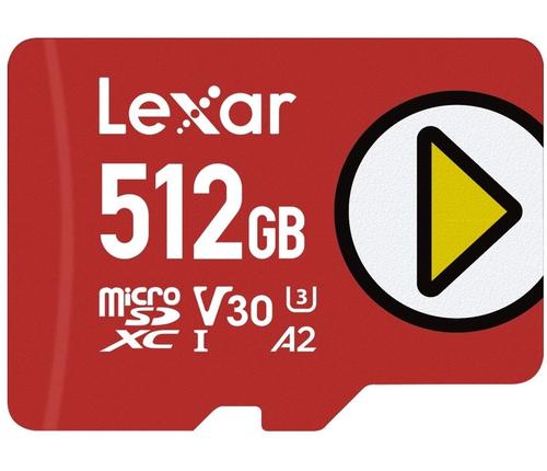 Card de memorie Lexar PLAY microSDXC, 512GB, UHS-I U3, V30, A2, Clasa 10