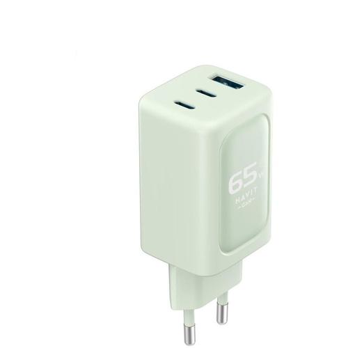 Incarcator retea HAVIT UC260 EU, 1 USB-A, 2 USB-C, 65W (Verde)