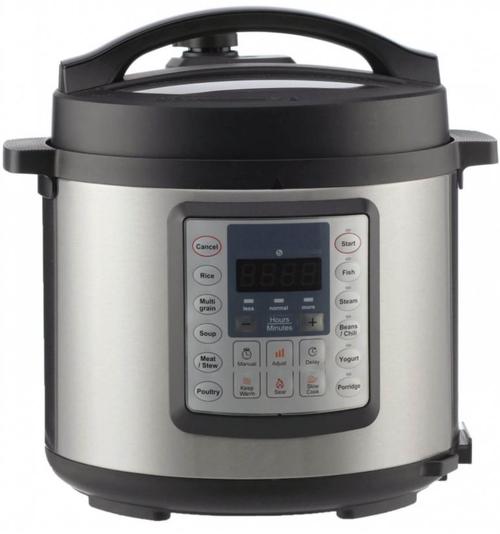 Multicooker Gorenje MC6MBK, 1000 W, 6 L, 15 Programe, Gatire cu presiune (Negru/Argintiu)