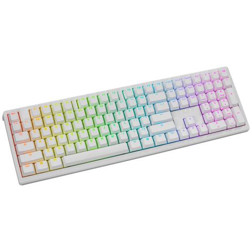 Tastatura Gaming Ducky Zero 6108 Pure, Wireless 2.4 Ghz, Bluetooth, USB, iluminare RGB, Cherry MX2A Red (Alb)