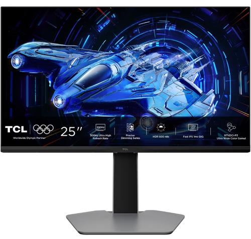 Monitor Gaming QD-Mini LED TCL 25inch 25G64, Full HD (1920x1080), HDMI, DisplayPort, Pivot, 300 Hz, 1 ms (Negru/Gri)