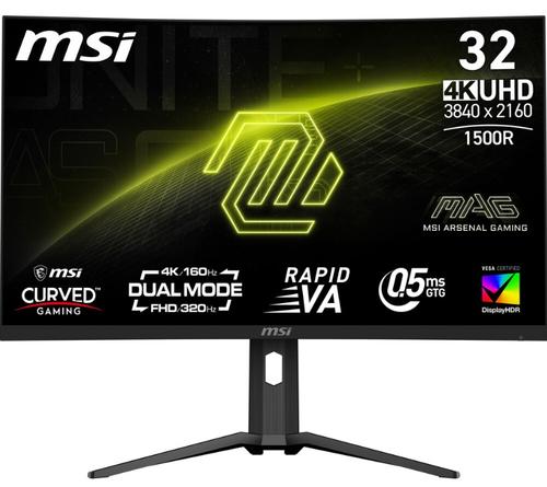 Monitor Gaming Rapid VA LED MSI MAG 31.5inch 321CUPDF, UHD (3840 x 2160), HDMI, DisplayPort, Ecran curbat, 320 Hz, 0.5 ms (Negru)