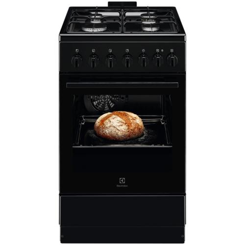 Aragaz Electrolux LKK520022K, Mixt, 4 arzatoare, Siguranta plita, Aprindere integrata, Timer mecanic, Iluminare cuptor, Grill, Clasa A, 50 cm (Negru)