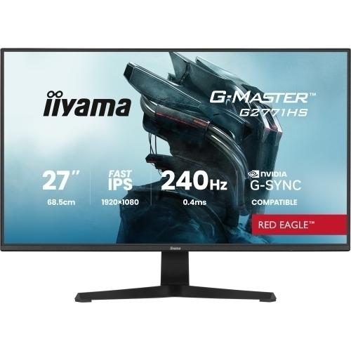 Monitor Gaming Fast IPS LED Iiyama 27inch G2771HS-B1, Full HD (1920 x 1080), HDMI, DisplayPort, Boxe, 240 Hz, 0.4 ms (Negru)