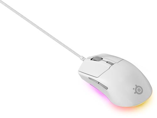 Mouse Gaming SteelSeries Rival 3 Gen 2, Wired, USB, iluminare RGB (Alb)