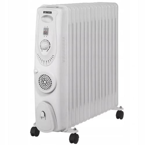 Calorifer electric cu ulei Noveen OH1501, 3400 W, 15 elementi, 3 trepte de putere, ventilator turbo (Alb)