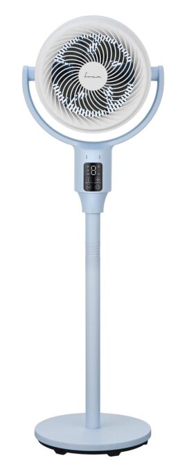 Ventilator cu picior FRAM FSF-MAT24DC-BL, 24 W, 5 palete, 9 viteze, Temporizator, Telecomanda (Alb)