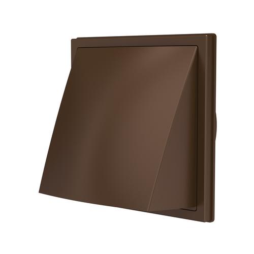 Grila ventilatie patrata cu clapeta antiretur, Diametru Ø125mm, exterior 150x150, ASA plastic Brown