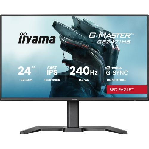 Monitor Gaming Fast IPS LED Iiyama 23.8inch GB2471HS-B1, Full HD (1920 x 1080), HDMi, DisplayPort, Boxe, Pivot, 240 Hz, 0.3 ms (Negru)