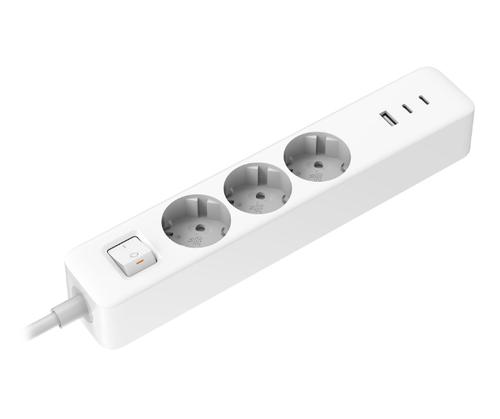Prelungitor Xiaomi BHR07UKEU Power Strip (2C1A) EU, 20 W Incarcare rapida USB-C, 3 prize, 2x USB-C, 1x USB-A, 1.4m (Alb)