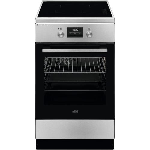 Aragaz AEG CIB56491BM, Electric, Inductie 4 zone de gatit, Booster, SteamBake, AirFry, Timer cu display electronic, Grill, Clasa A, 50 cm (Inox)