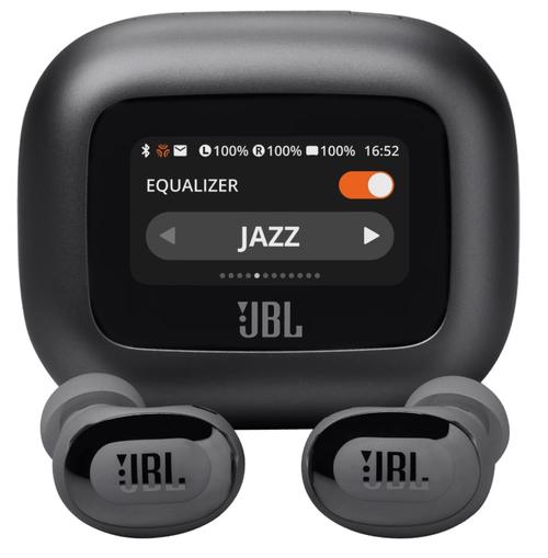 Casti True Wireless In-Ear JBL Live Buds 3, Bluetooth, Ecran Touchscreen 1.45inch, ANC, 6 Microfoane, Personi-fi 3.0, IP55 (Negru)