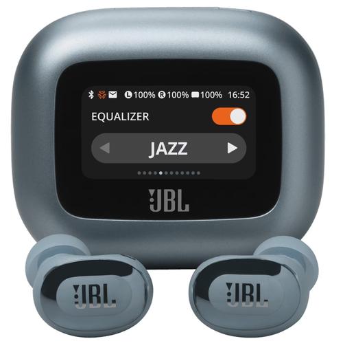 Casti True Wireless In-Ear JBL Live Buds 3, Bluetooth, Ecran Touchscreen 1.45inch, ANC, 6 Microfoane, Personi-fi 3.0, IP55 (Albastru)