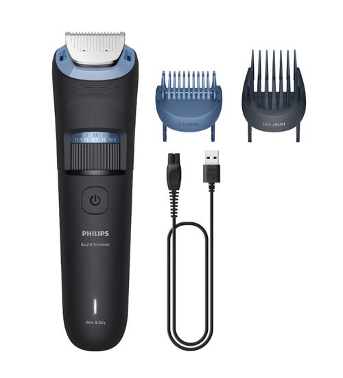Aparat de tuns barba Philips Seria 3000 BT3660/15, Autonomie 80 minute, 40 trepte taiere, Rezistent la apa (Negru)