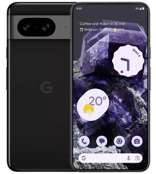 Telefon Mobil Google Pixel 8, Procesor Google Tensor G3 Nona-core, OLED Capacitive Touchscreen 6.2inch, 8GB RAM, 256GB Flash, Camera Duala 50+12MP, Wi-Fi, 5G, Dual SIM, Android (Negru)