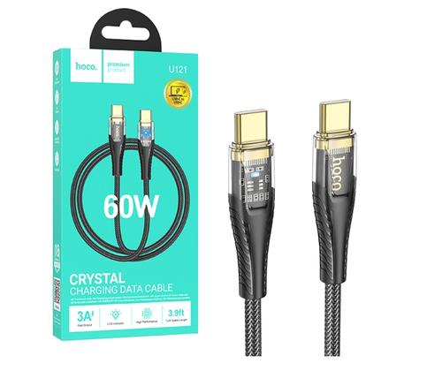 Cablu Date si Incarcare USB-C - USB-C HOCO U121, 60W, 1.2m, Negru