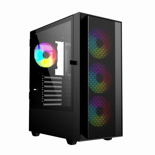 Carcasa Gembird Fornax 4000, iluminare aRGB, Middle Tower, Fara sursa (Negru)
