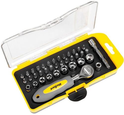 Set biti cu cheie Clichet Rebel RB-1104, 38 piese (Galben/Negru) 1 Set biti cu cheie Clichet Rebel RB-1104, 38 piese (Galben/Negru)