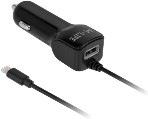 Incarcator Auto M-Life ML0993, 1x USB/1x Lightning, 2.1A (Negru) 1 Incarcator Auto M-Life ML0993, 1x USB/1x Lightning, 2.1A (Negru)