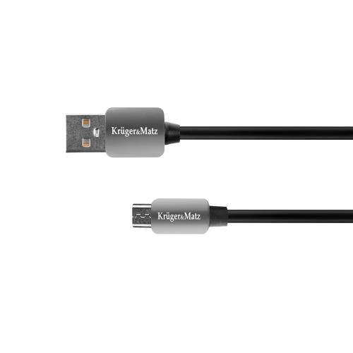 Cablu USB - Micro USB 1.8 m Kruger&Matz, gri, KM0331 1 Cablu USB - Micro USB 1.8 m Kruger&Matz, gri, KM0331