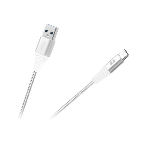 Cablu USB - USB tip C, Rebel, 50 cm, Alb