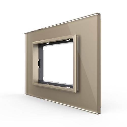 Rama din sticla Livolo standard Italian 3 module – Serie noua (Auriu) 1 Rama din sticla Livolo standard Italian 3 module – Serie noua (Auriu)