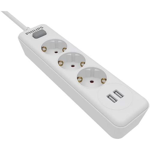 Prelungitor Philips SPN3032WA/58, cu intrerupator, protectie copii, 3 prize, x USB-A, 2 m, Alb 1 Prelungitor Philips SPN3032WA/58, cu intrerupator, protectie copii, 3 prize, x USB-A, 2 m, Alb