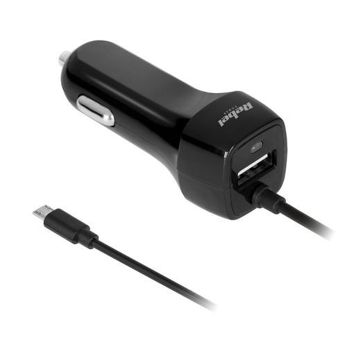 Incarcator auto Rebel, Micro USB, 2.1A (Negru)