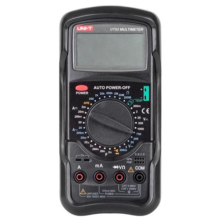 Multimetru digital UNI-T UT 53, testare diode, masurare factor amplificare tranzistor
