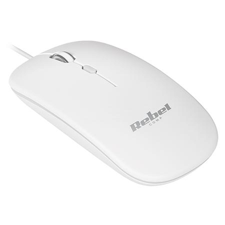Mouse Rebel KOM1023-W, 1200 DPI (Alb)