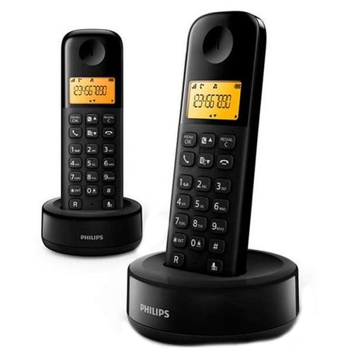 Set 2 Telefoane Fix fara fir Philips Wireless Landline D1602B, Negru