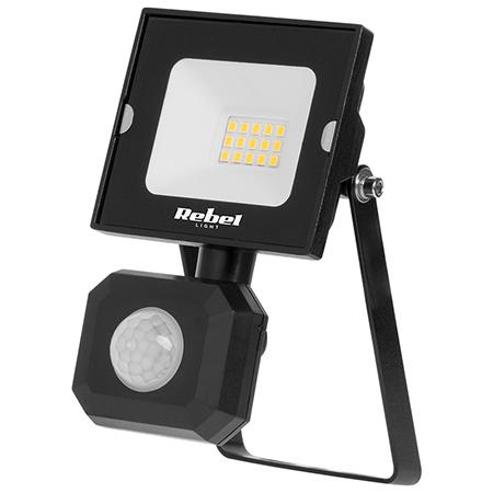 Reflector LED Rebel URZ3622, senzor, 10 W, 6500K 230V (Negru)