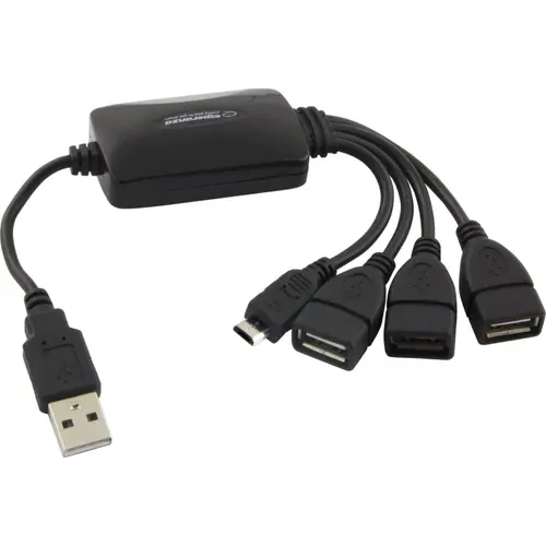 Hub USB 2.0, ProCart, cu 4 porturi, 1 port microUSB, Esperanza 1 Hub USB 2.0, ProCart, cu 4 porturi, 1 port microUSB, Esperanza