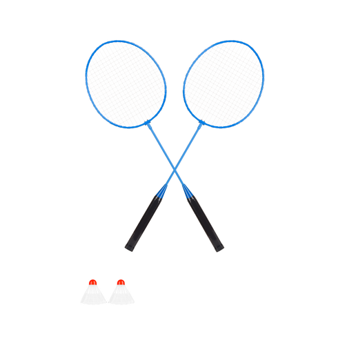 Set Badminton Rebel RBA-4100, 2 rachete, 2 fluturasi (Albastru)