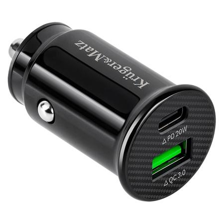 Incarcator auto Kruger&Matz KM0870, 1 x USB-C, 1 x USB, 20W (Negru)
