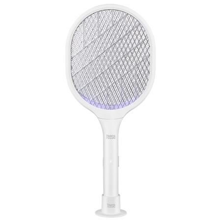 Paleta electrica anti-insecte Teesa TSA0212, acumulator 1200 mAh, Maner ergonomic (Alb)