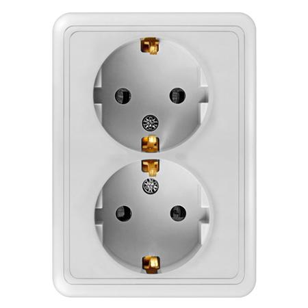 Priza dubla OEM PS-1812 (Alb)