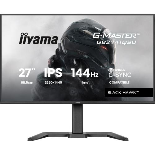Monitor Gaming IPS LED Iiyama 27inch GB2741QSU-B1, QHD (2560 x 1440), HDMI, DisplayPort, Boxe, Poxe, 144 Hz, 1 ms (Negru)