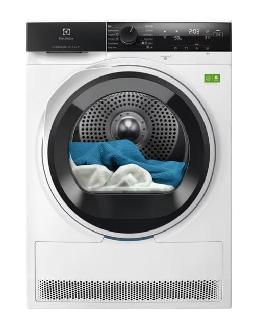 Uscator de rufe Electrolux DelicateCare EW7D494RCE, Pompa de caldura, 9 kg, Clasa energie B, Wi-Fi, refrigerant ecologic R290 (GWP 3), motor Inverter, display LED, sistem uscare DelicateCare + Sensicare, filtru EasyFlow 5.56 l, Auto Shut-Off (Alb)
