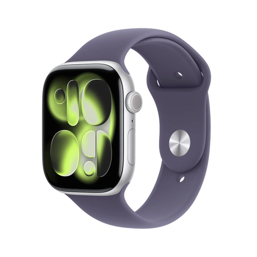 Smartwatch Apple Watch 11, GPS + Cellular, 46mm, Ecran Retina LTPO OLED, Chip S10 cu Procesor Dual-Core, 64GB Flash, Wi-Fi, Bluetooth, Carcasa Aluminiu, Curea Sport Band S/M (Argintiu)
