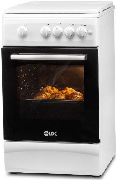Aragaz LDK 5060 A WH RMV NG, 4 Arzatoare, Gaz, Siguranta, Aprindere electrica (Alb)