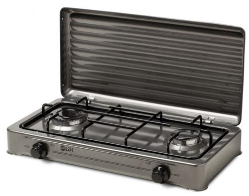 Plita de exterior LDK AMORFO 2 Shiny grey, Gaz, 2 arzatoare (Gri)