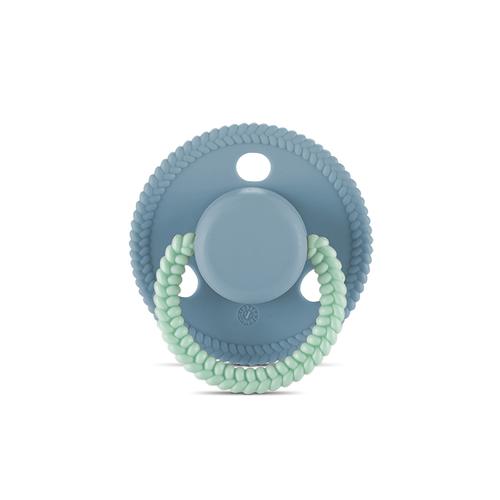 Suzeta forma rotunda, silicon moale, 0 luni+, Albastru